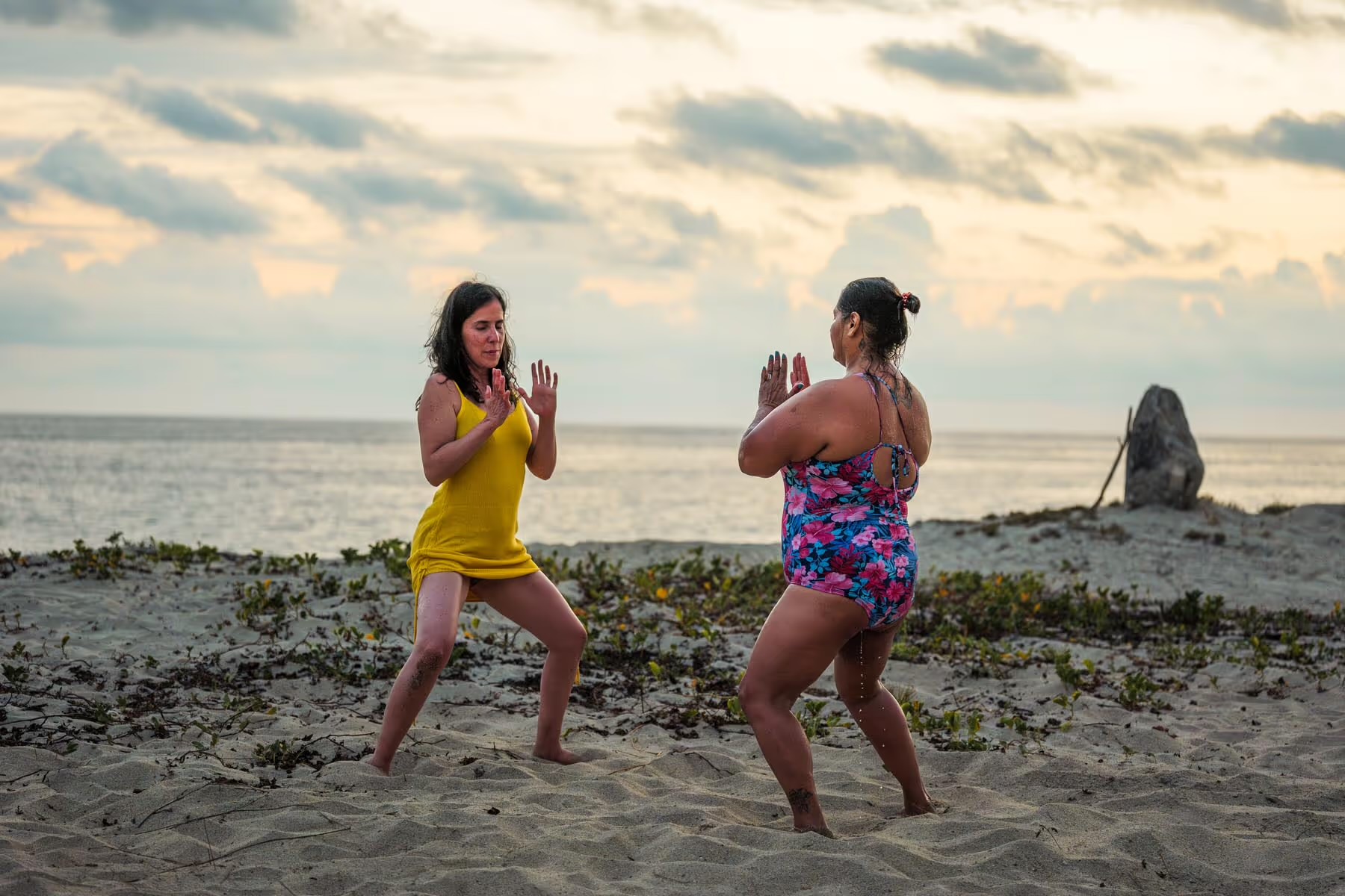 Morning practice on the beach