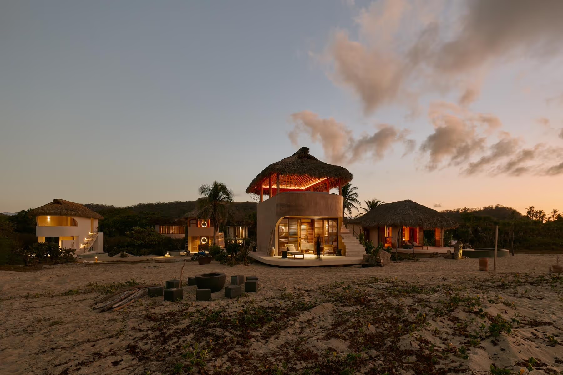 Casa Sal at dusk from the beach